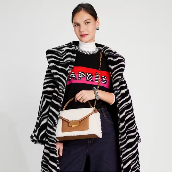 ♠️Kate Spade Gramercy Shearling Medium Convertible Flap Shoulder Bag NWT - Picture 9 of 9